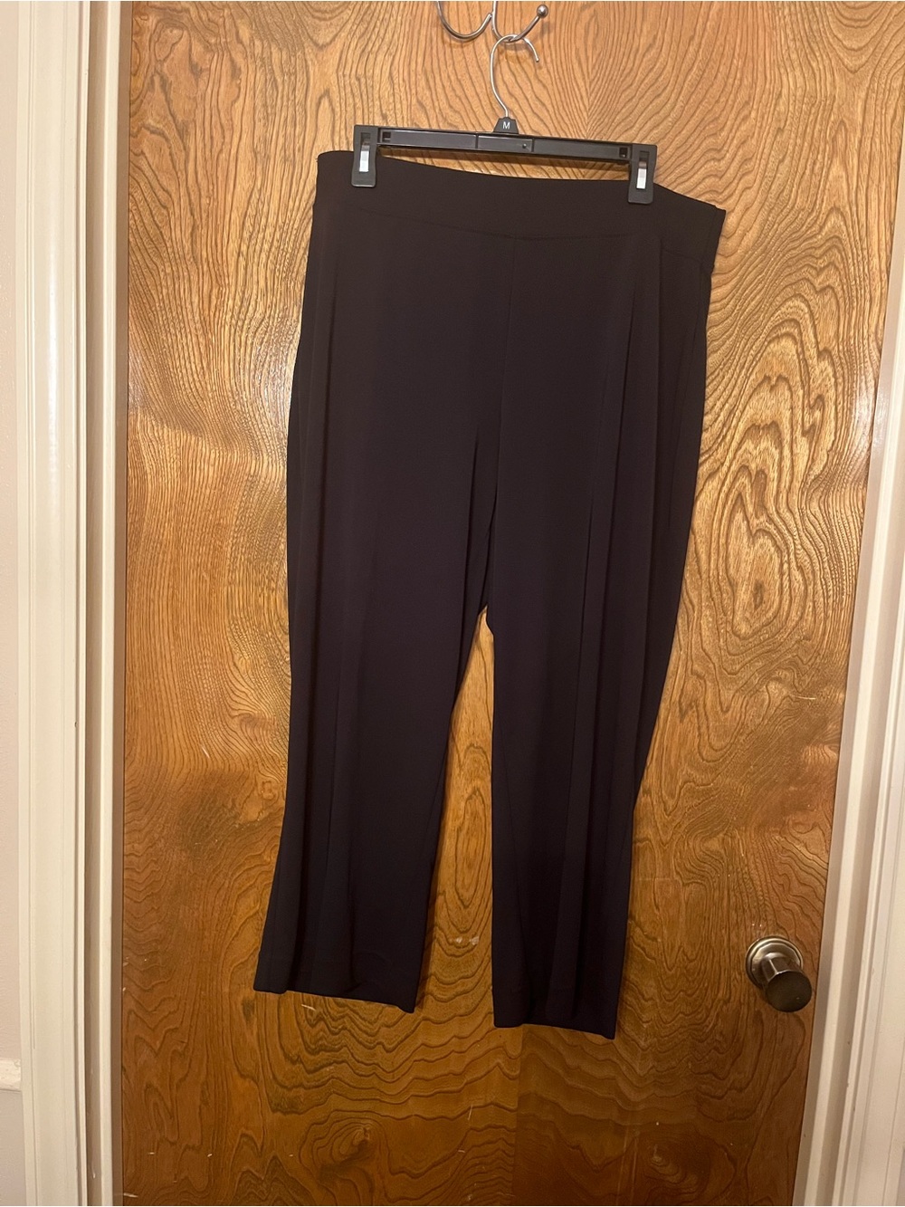 2x Talbots Women's Black Pull-On Wide-Leg Capris